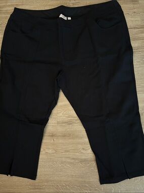 Belle by Kim Gravel Black Stretch Seamed Dress Pants with slits